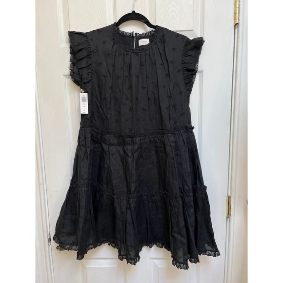 Aritzia Black Wilfred Nomad Babydoll Puff Sleeve Mini Dress